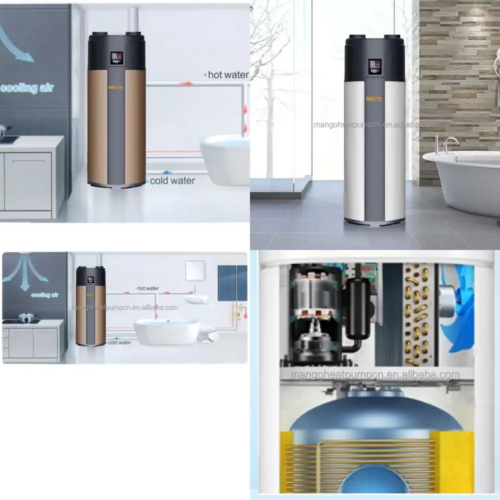 Solar Water Pump - 3.5kw高効率WiFi対応冷暖房空気熱源300L温水ヒーターモノブロック一体型空気エネルギーヒートポンプソーラー給湯器