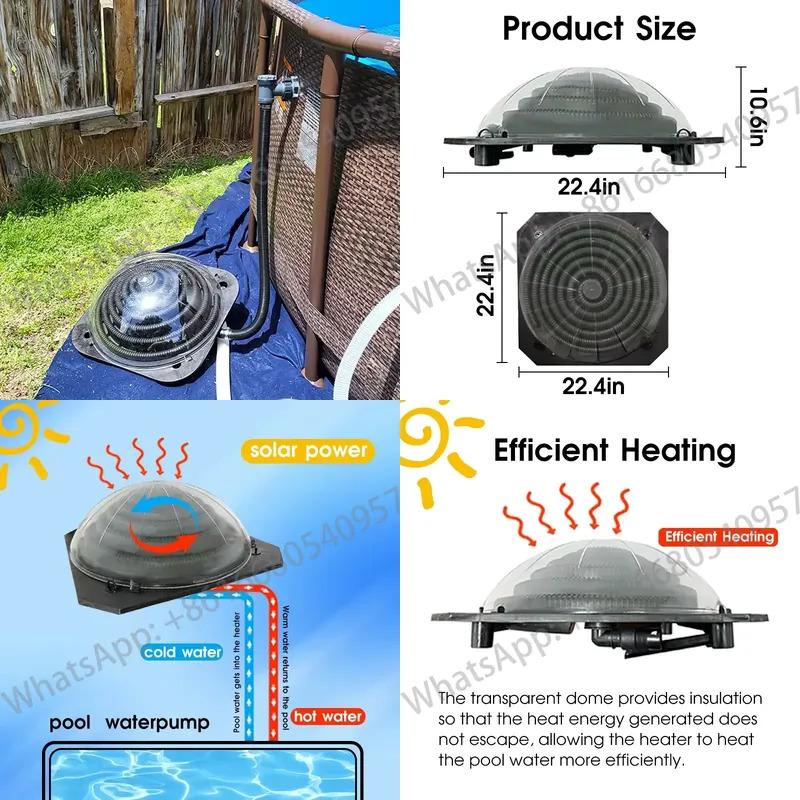 Solar Water Pump - ポータブルプールソーラー加熱システムプールヒーターコントローラー地上プール用ソーラーヒートポンプ給湯器